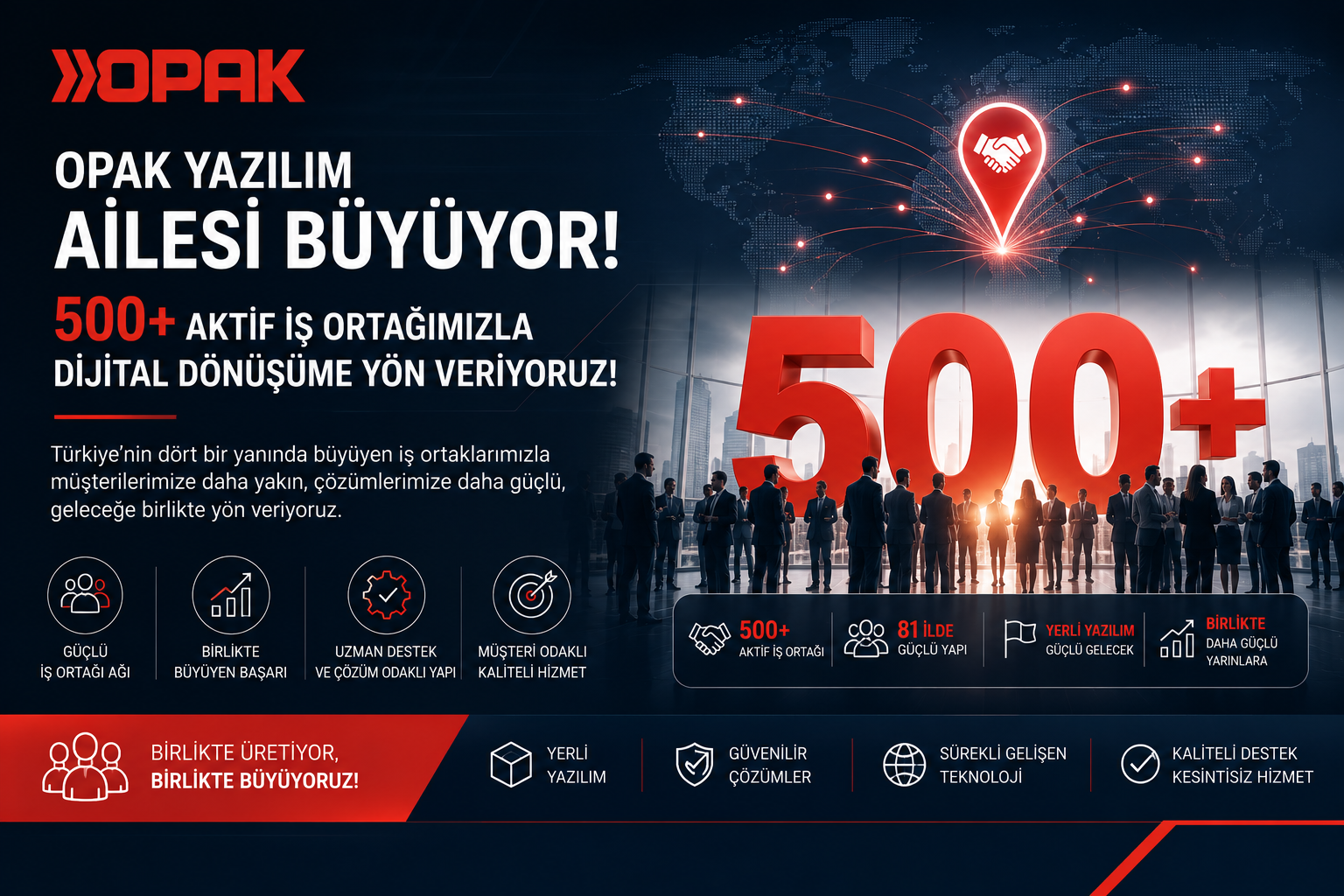 Opak Yazılım Ailesi Büyüyor: 500+ Aktif İş Ortağımızla Dijital Dönüşüme Yön Veriyoruz